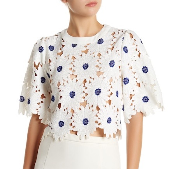 Gracia Tops - Floral Eyelet Lace Top